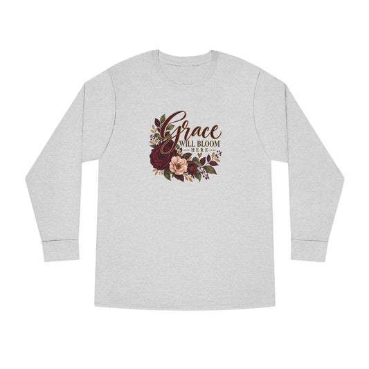 Grace Will Bloom Here Christian Floral Crewneck