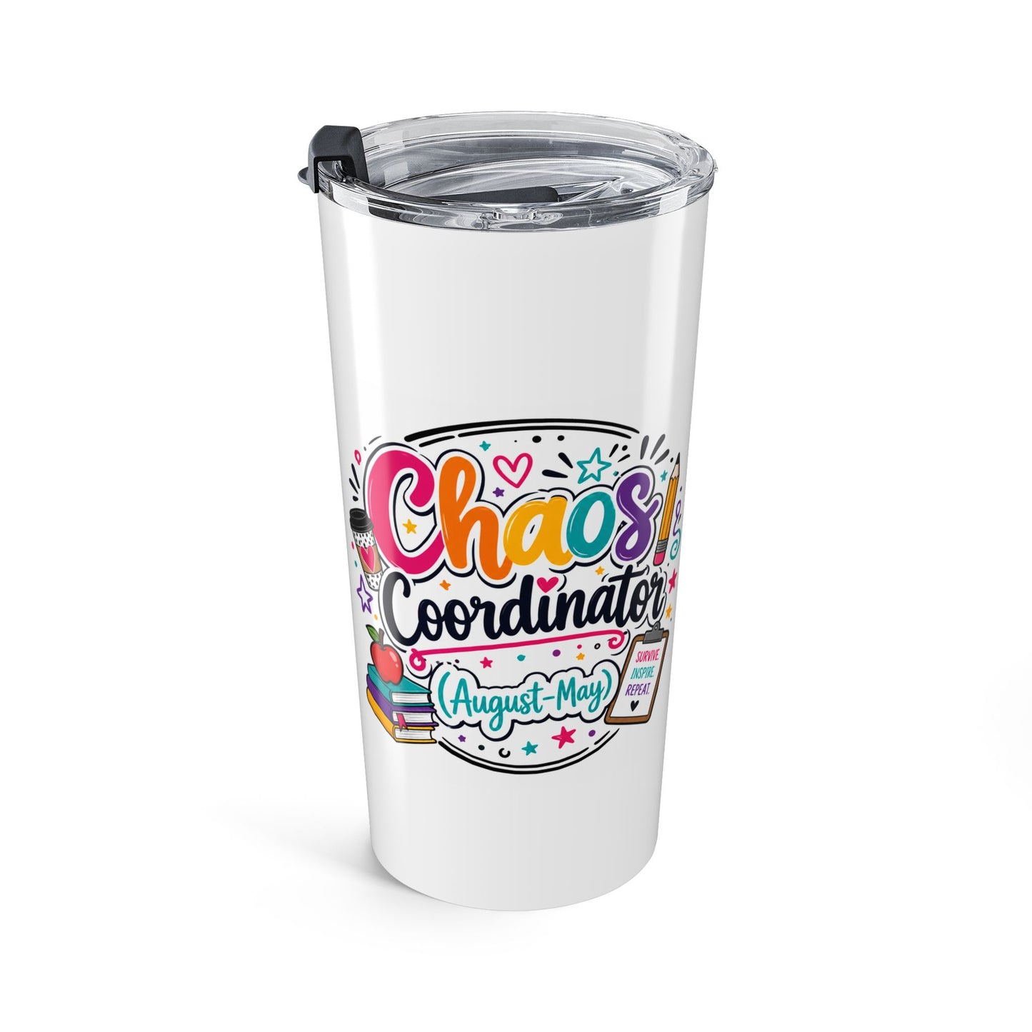 Chaos Coordinator (Aug–May) 20oz Tumbler | Teacher Survival Cup