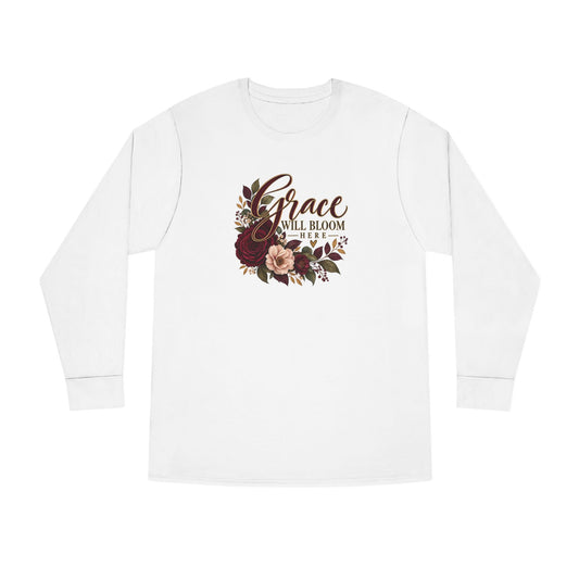 Grace Will Bloom Here Christian Floral Crewneck