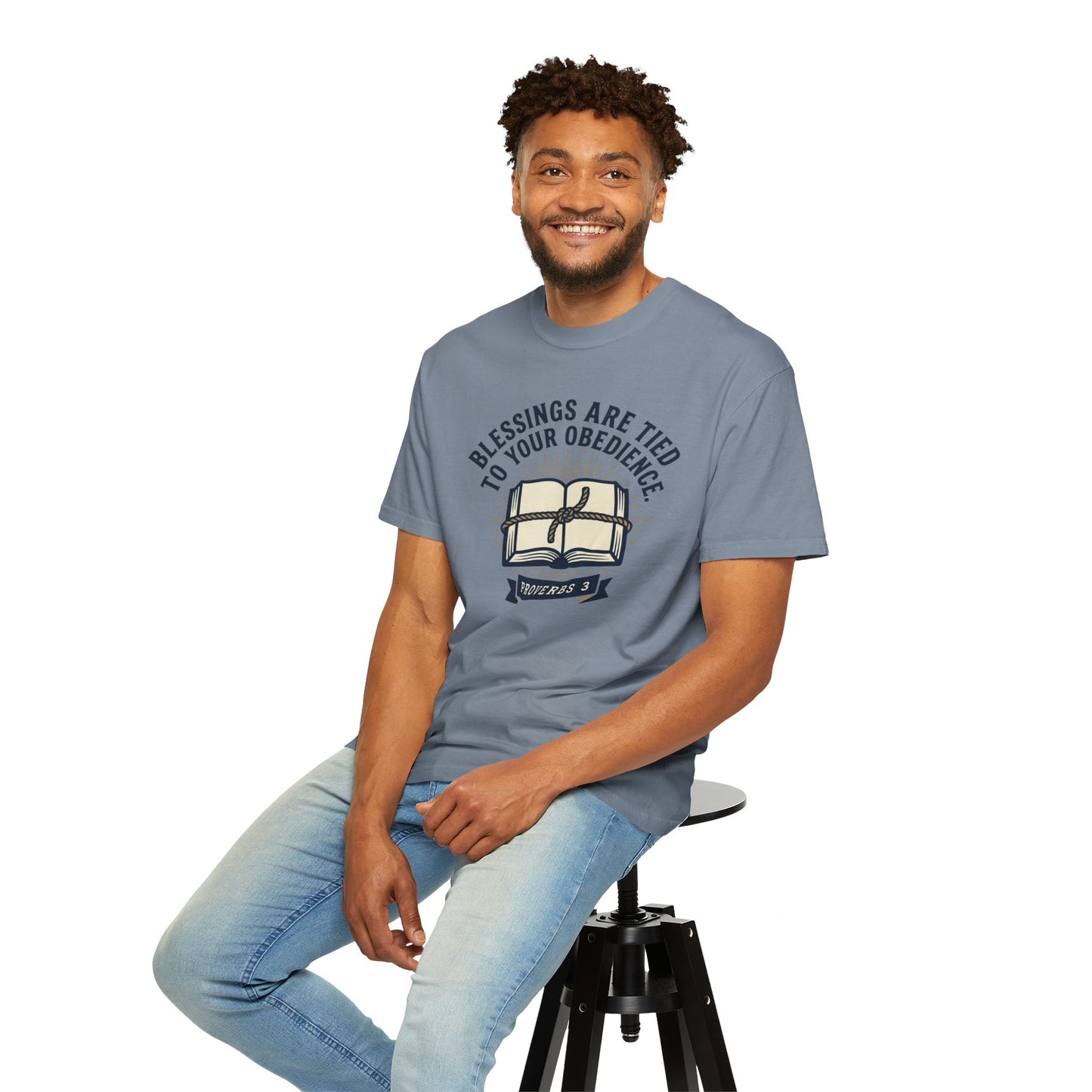 Christian T-Shirt — "Blessings Are Tied to Your Obedience" Proverbs 3 Bible Tee