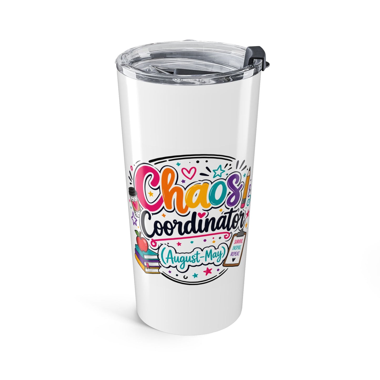 Chaos Coordinator (Aug–May) 20oz Tumbler | Teacher Survival Cup