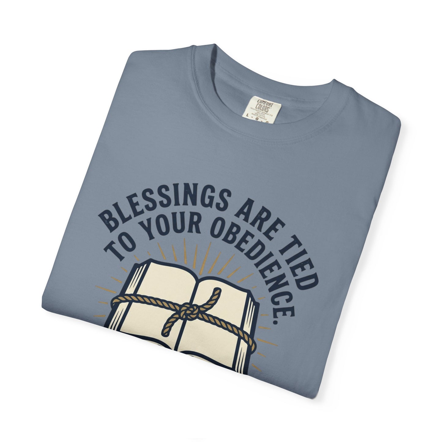 Christian T-Shirt — "Blessings Are Tied to Your Obedience" Proverbs 3 Bible Tee