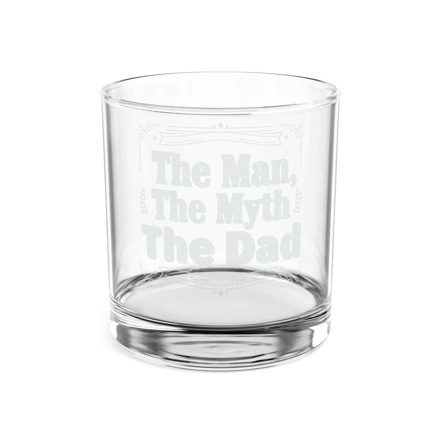 Engraved Whiskey Glass 10.5oz — "The Man, The Myth, The Dad" Father’s Day Gift