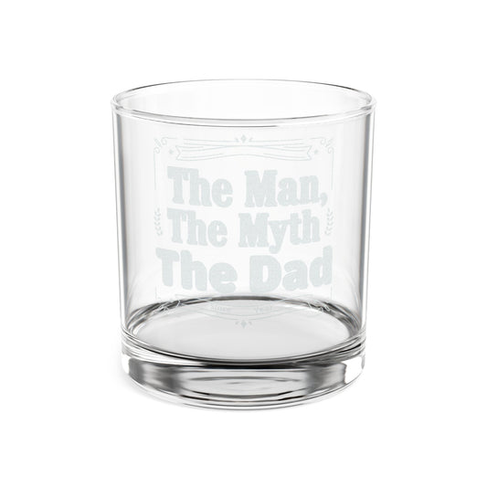 Engraved Whiskey Glass 10.5oz — "The Man, The Myth, The Dad" Father’s Day Gift